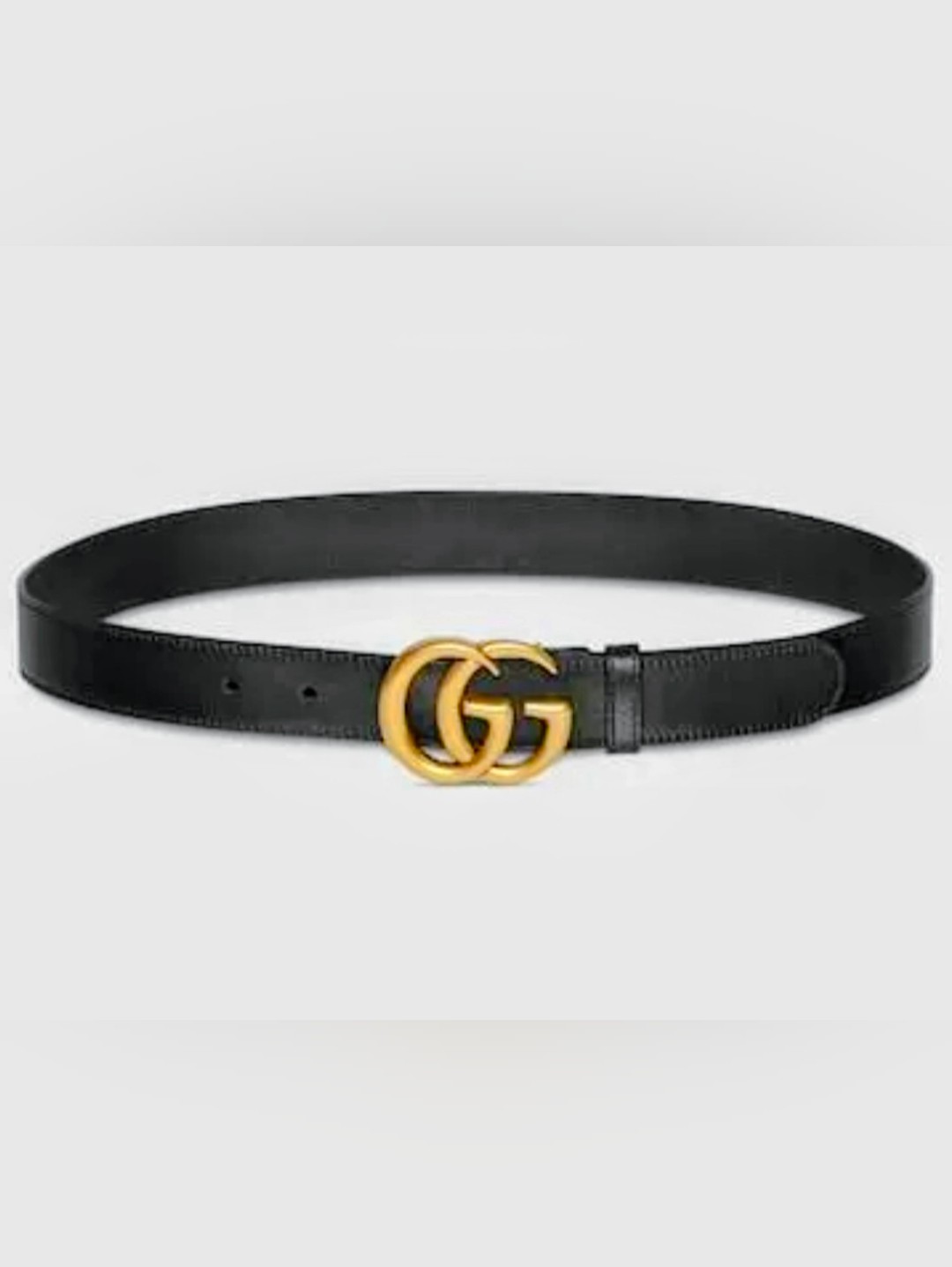 New Authentic Gucci Marmot Belt Black Gold Gg Unisex Size 115/46 - Nwob